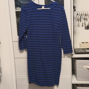 Old Navy blue and black striped sheath dress size large